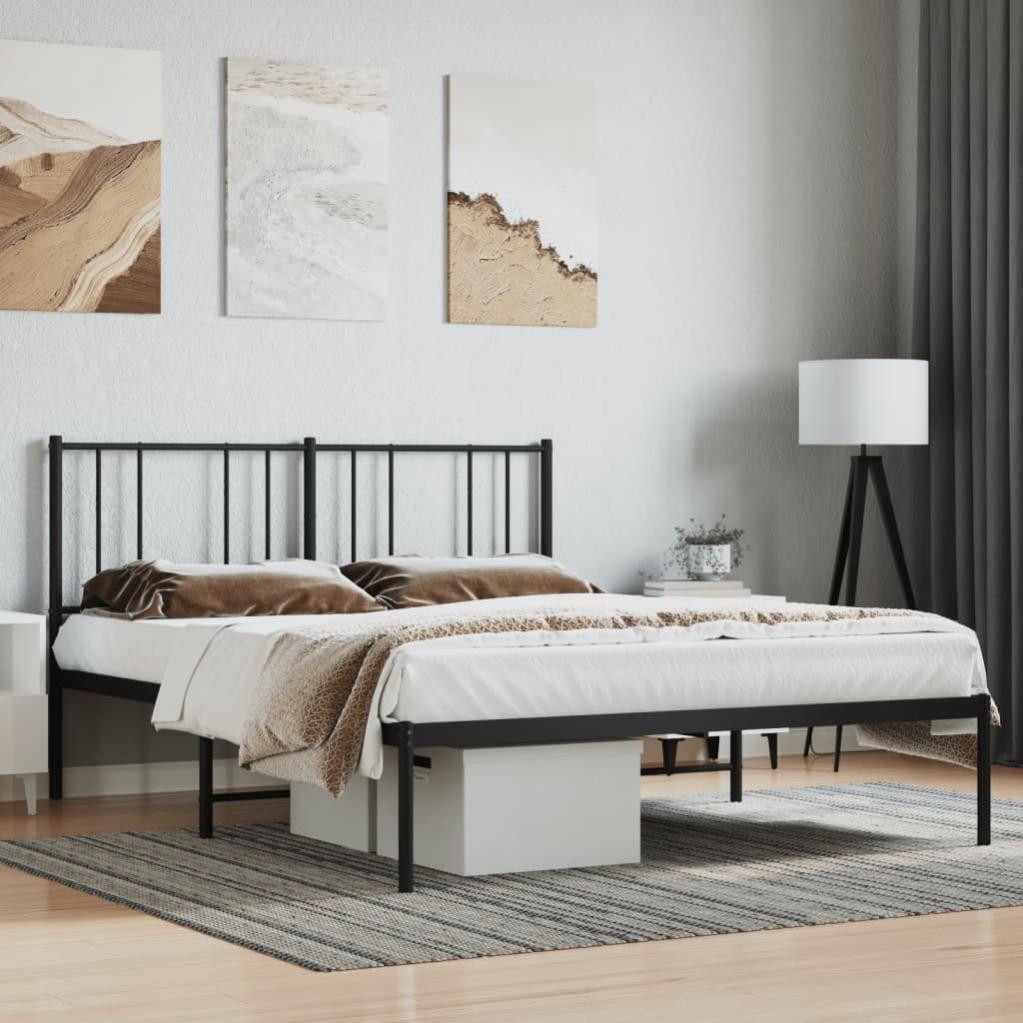 VidaXL Giroletto con Testiera in Metallo Nero 135x190 cm | Leroy Merlin