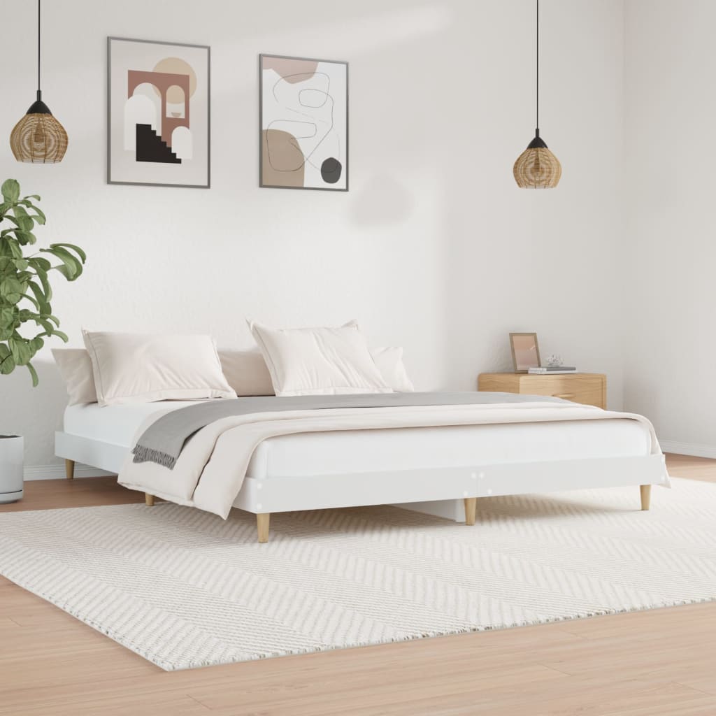 Maison Exclusive Estructura de cama madera contrachapada blanca