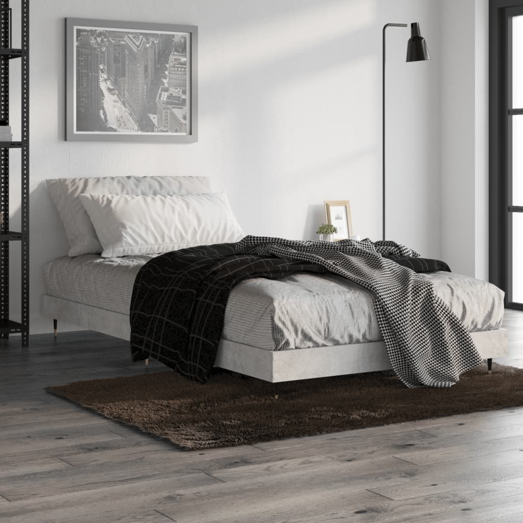 Estructura de cama gris hormigón 160x200 cm