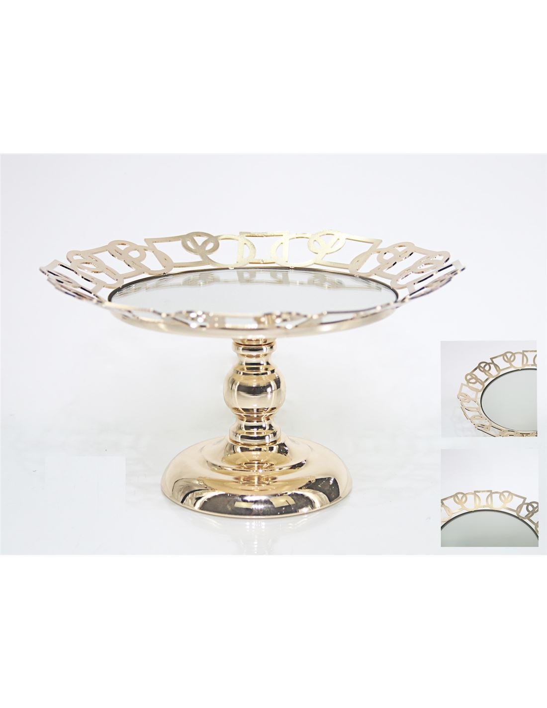 Centro 29cm circulos cuadrados metal dorado pierce