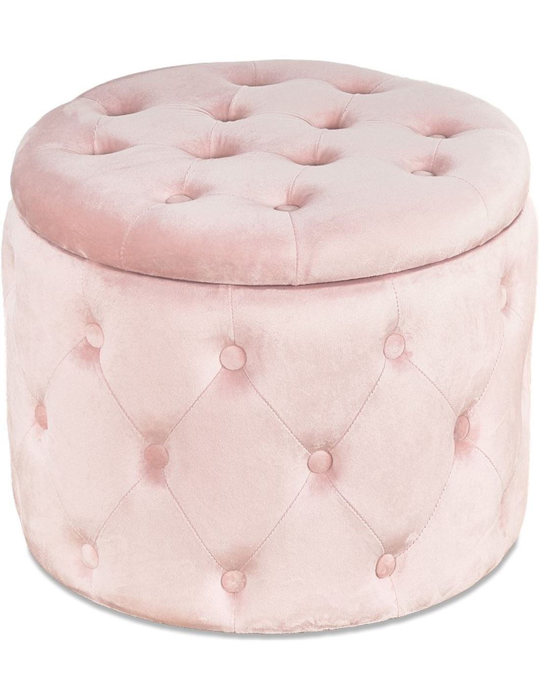 ▷ Puff Cuadrado Vane Capitoné Color Rosa 62x62x46 Cm