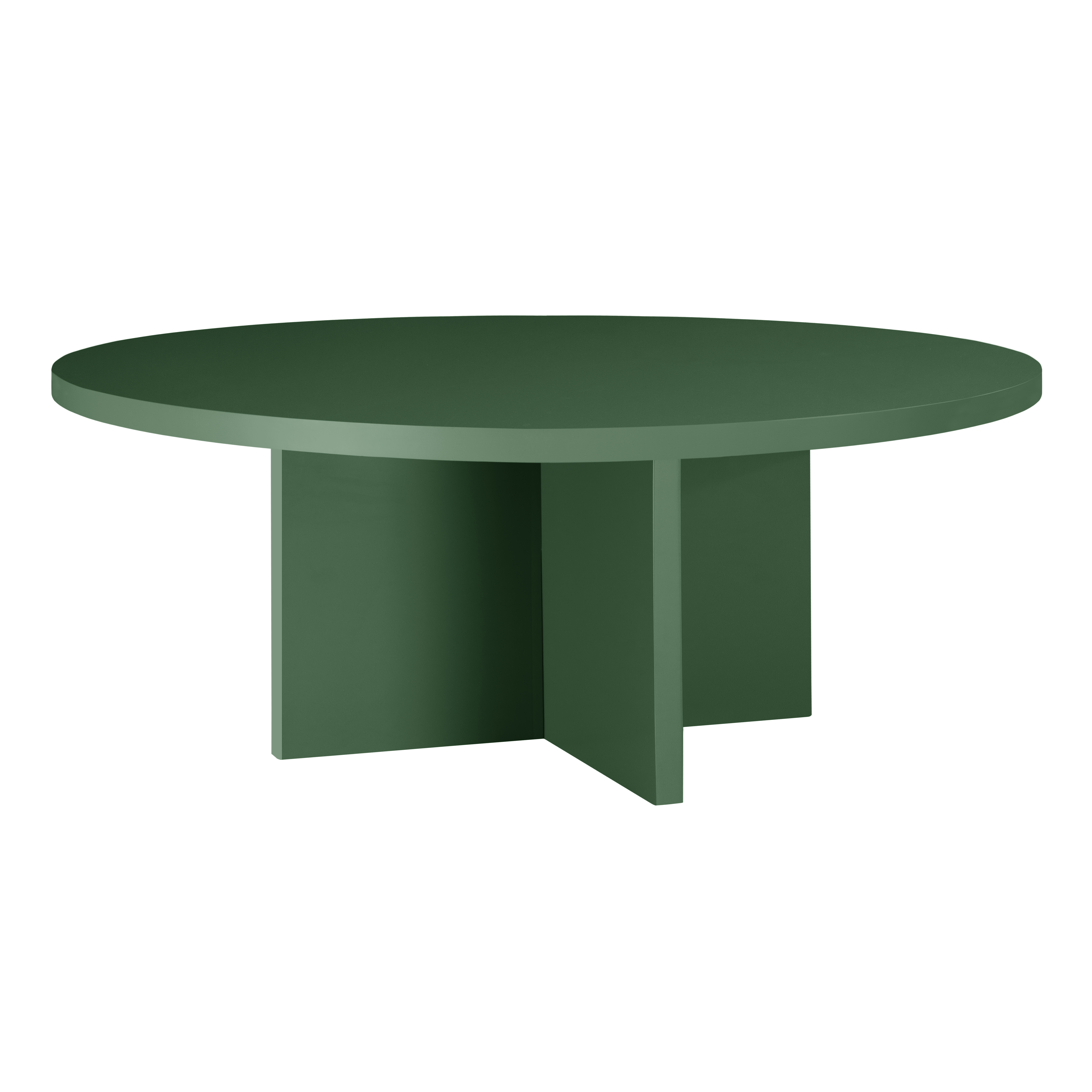 Mesa de centro redonda pausa, tablero resistente mdf 3cm verde cedar 100cm
