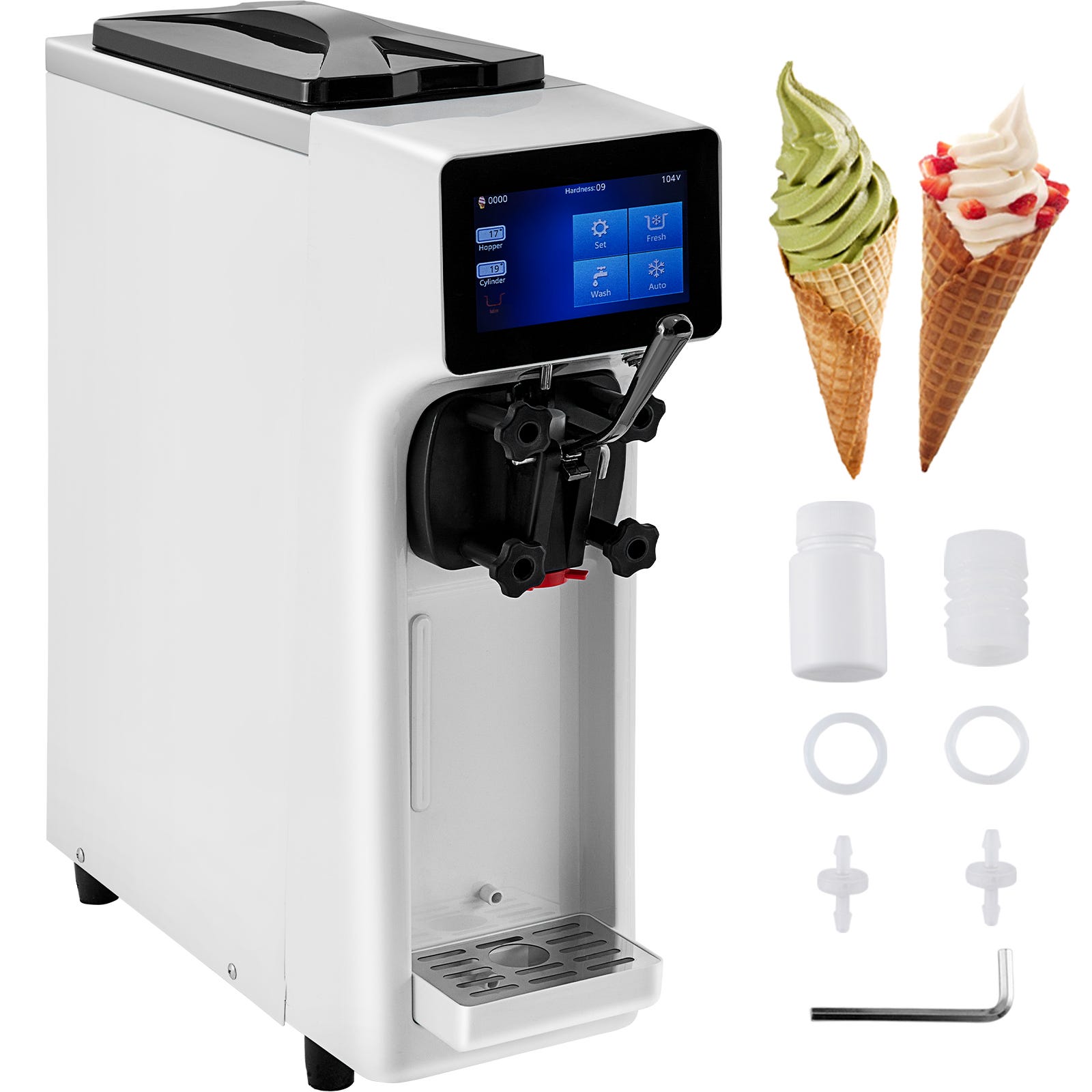 VEVOR Machine à crème glacée Verticale Professionnel Sorbetière à Glace  Commerciale Machine à crème glacée pour restaurants Cafés Fast-foods