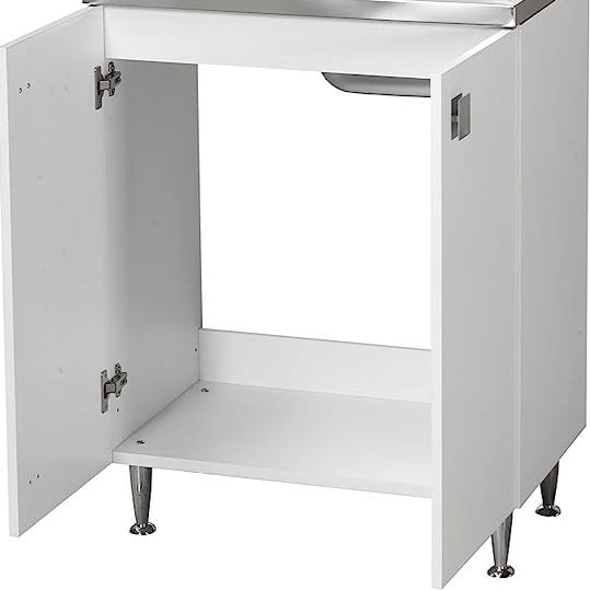 Sottolavello cucina componibile con ante 80 cm bianco frassinato. Mobili  sottolavelli per cucine componibili