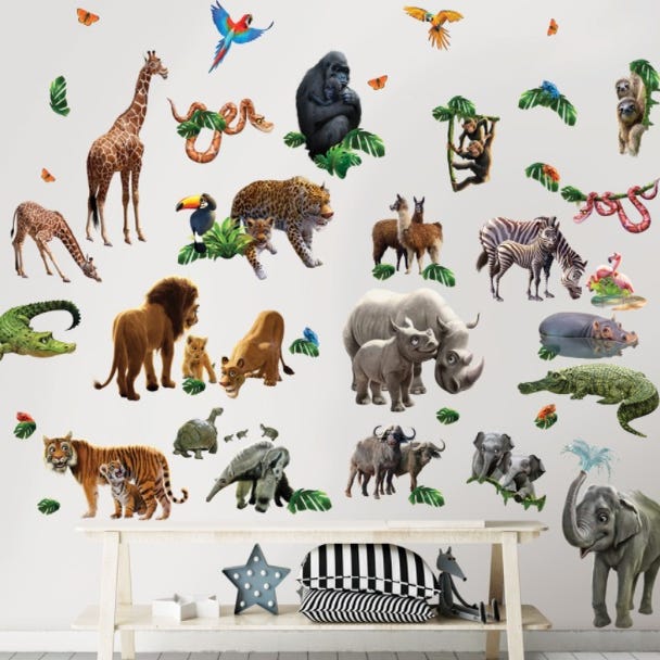 Stickers muraux animaux de la jungle - Les Enfants Rêveurs