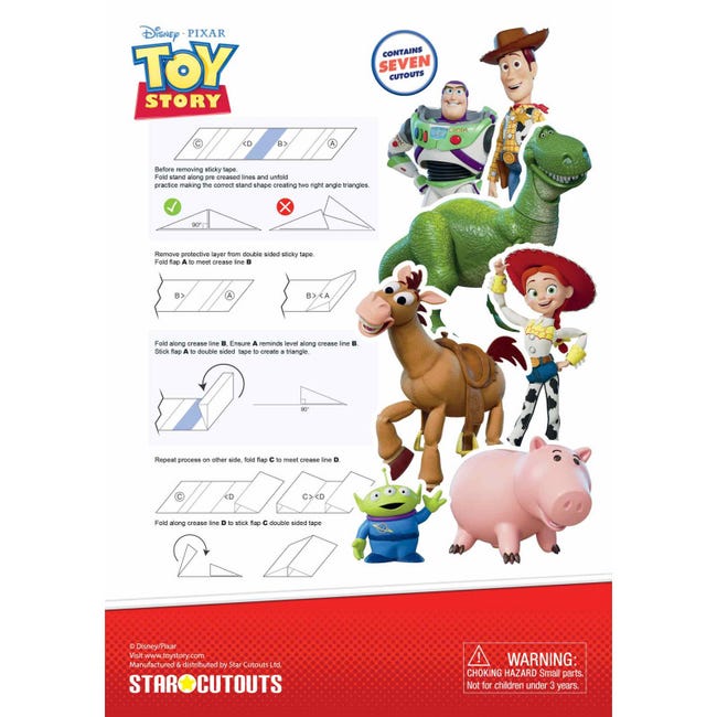 7 mini figurines en carton à poser Toy Story anniversaire Disney