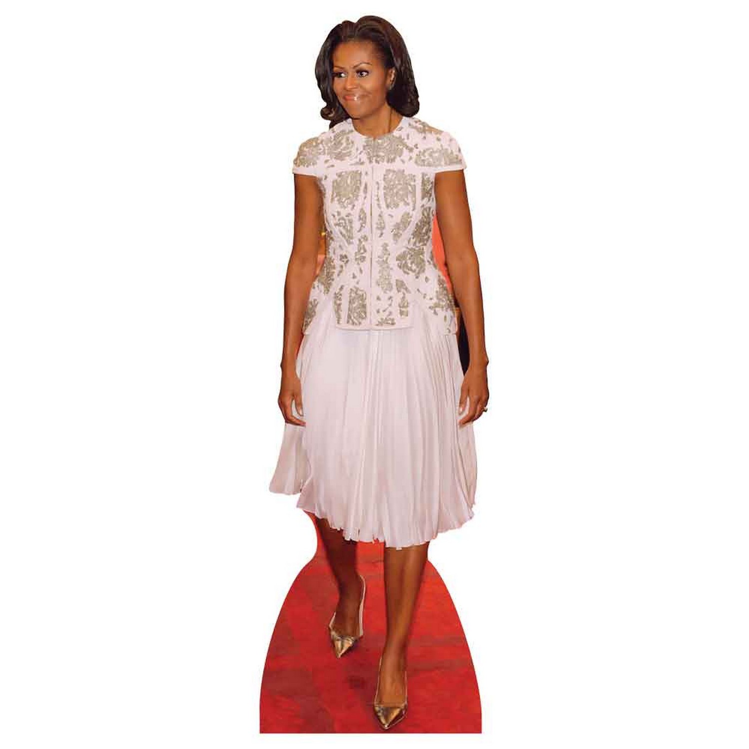 Figurine en carton Première Dame Michelle Obama Robe blanche 189 cm ...