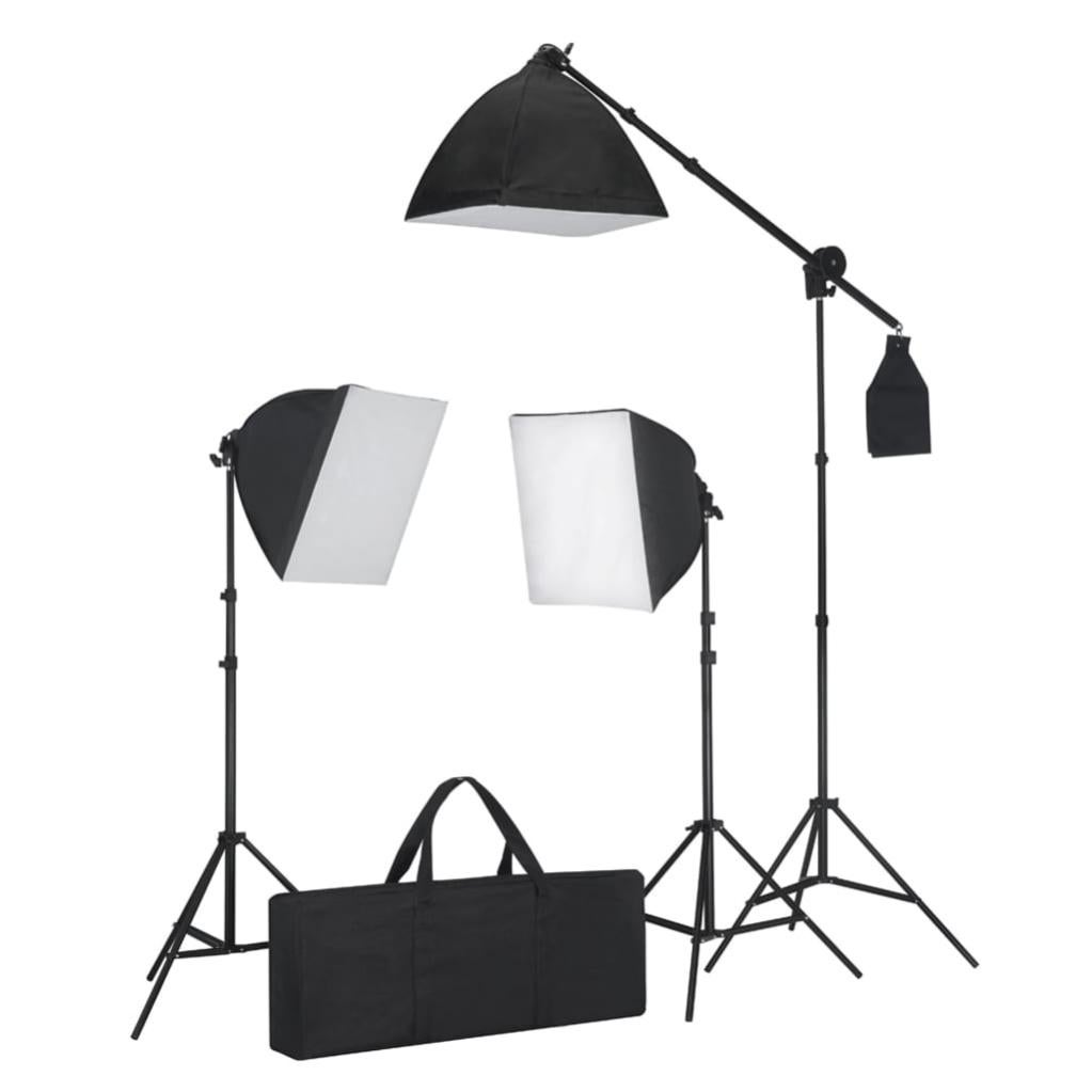Softbox Andoer, Fotografico Set Con Luci Fotografiche, Telecomando, Illuminazione Continua 50x70cm, Lampadine LED Bicolore 85W 2800K-5700K, Stativo 2M, Borsa Per Trasporto - 1 Set