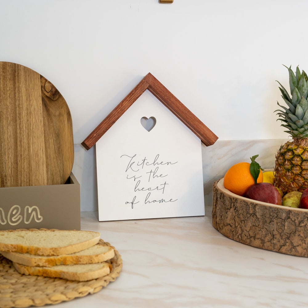 DECLEA Tavoletta Cucina Heart of Home - Decorazione in legno realizzata a  mano per decorare la casa, da appendere o da appoggio