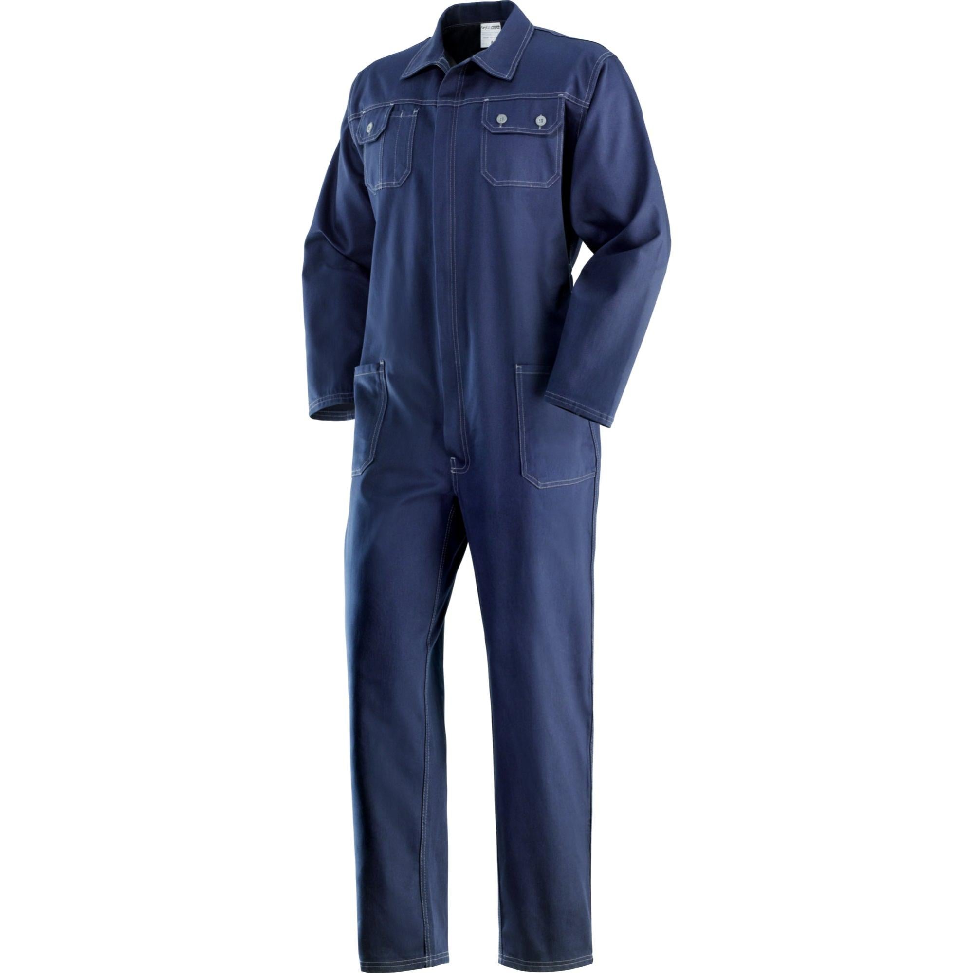 SALOPETTE PETTORINA DA LAVORO IN COTONE MULTITASCHE BLU MECCANICO OFFICINA - Foto 4