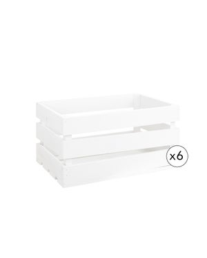 Caja apilable resistente de madera de pino 35,3x60x28,5cm