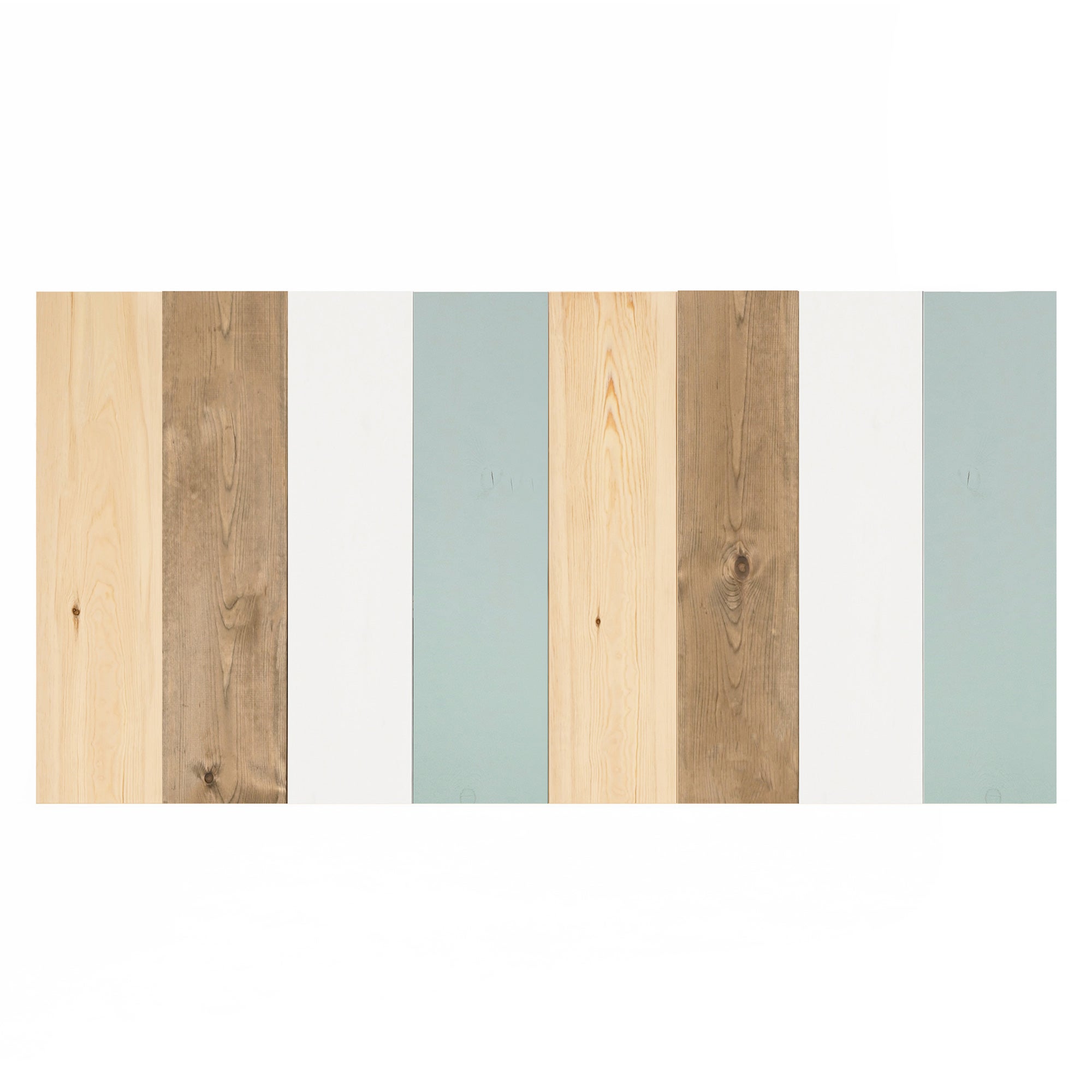 Cabecero de madera maciza combinado verde azulado de 200x80cm