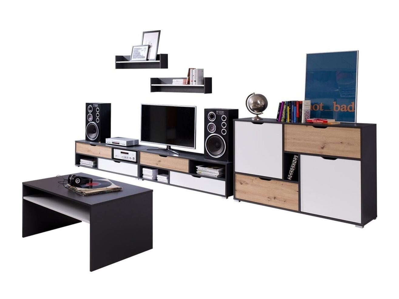 1521 - Cassettiera doppia comò moderno 8 cassetti 138xH97 rovere Leo - Modal Casa