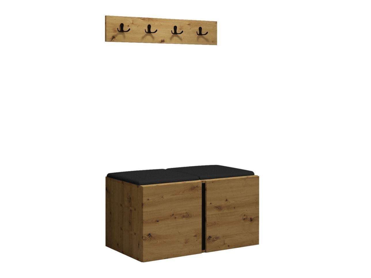 Comodino in rovere Artisan, 35 x 35 x 20 cm, montato a parete