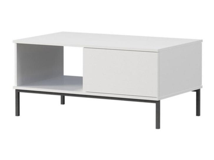 Mesa de café providence l102, blanco, 47x60x100cm, aglomerado laminado, angular