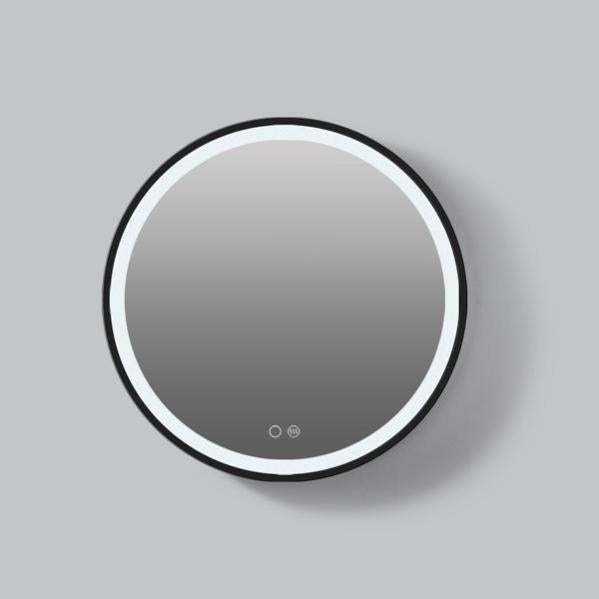 Miroir LED Rond 70 Cm Avec Cadre Aluminium Noir – Éclairage Frontal Dimmable 6000K, Anti-buée – Idéal Salle De Bain - 2