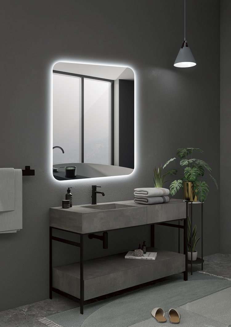Espejo de baño con luz led elin antivaho 80x80 cm