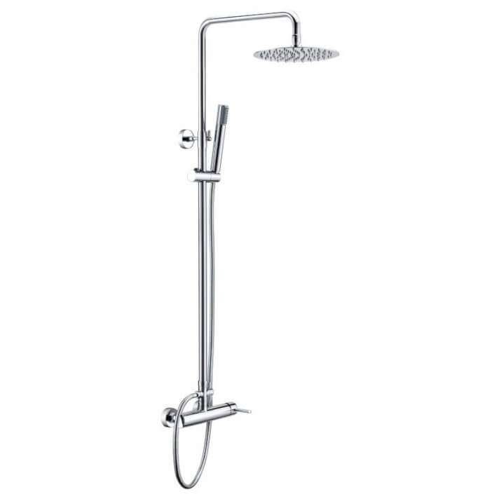 Conjunto de ducha con barra extensible, Columna de ducha monomando con  rociador redondo - grifería de baño Serie MILAN BDM002 - MARCA MICE / IMEX