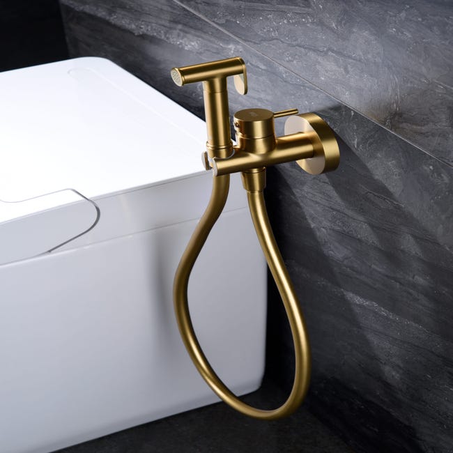 Ducha higiénica empotrada - Grifo de Bide Monomando Empotrar Para WC -  Serie Suecia Cromado / Plateado BDC032-5 - MARCA MICE / IMEX