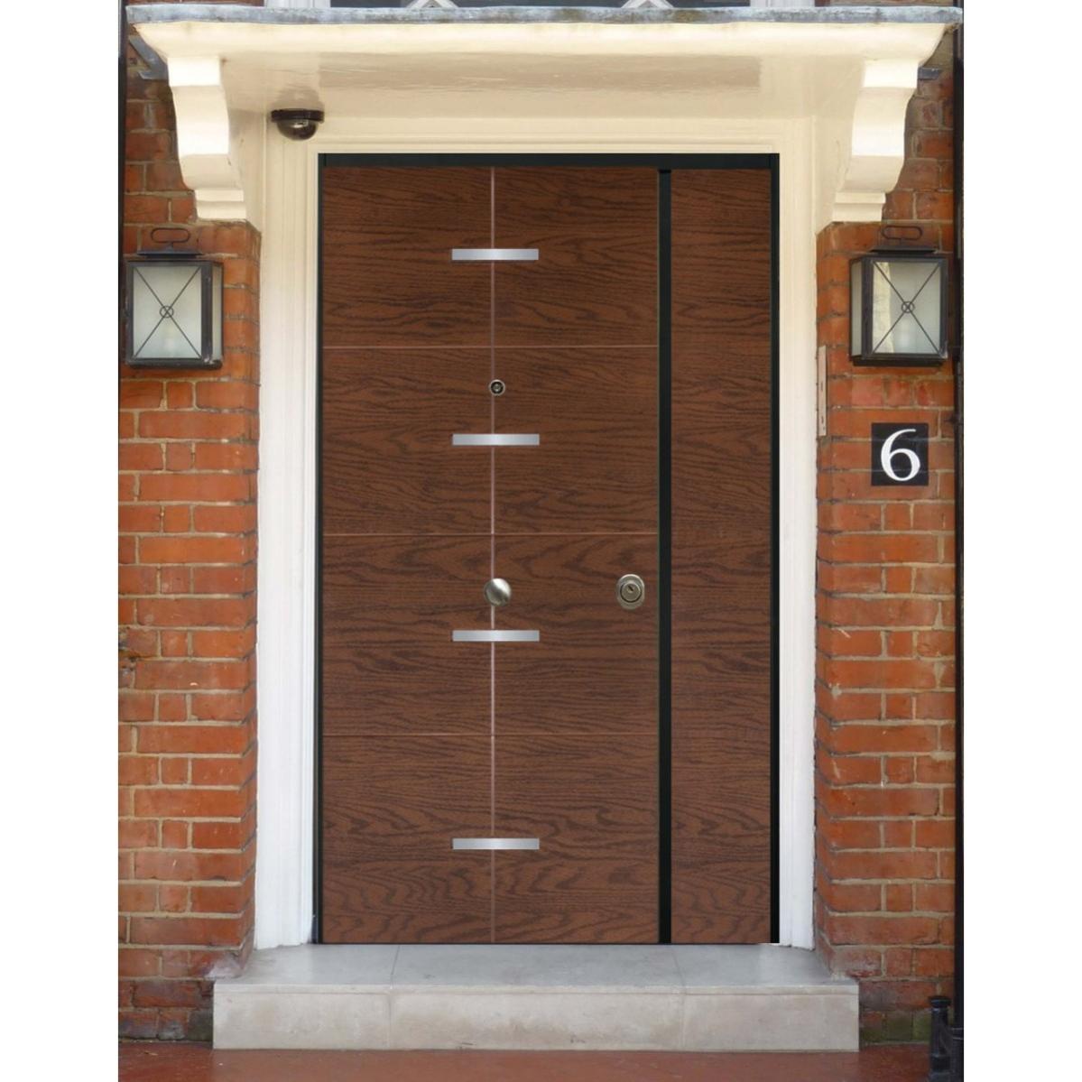 Porta Blindata 90x197 Cm - Grigio Opaco, Con Maniglia Acciaio, Spioncino E Isolamento Lana Di Roccia - Foto 6