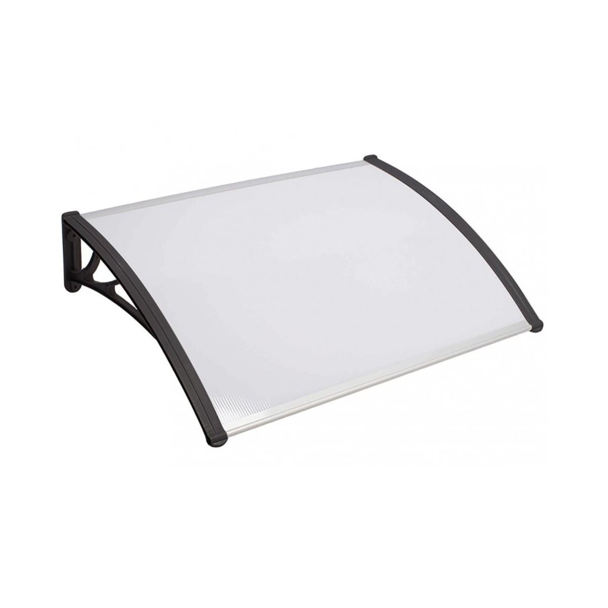 Pensilina ABS 100x60cm - Copertura In Policarbonato Trasparente, Supporto Nero - Foto 7