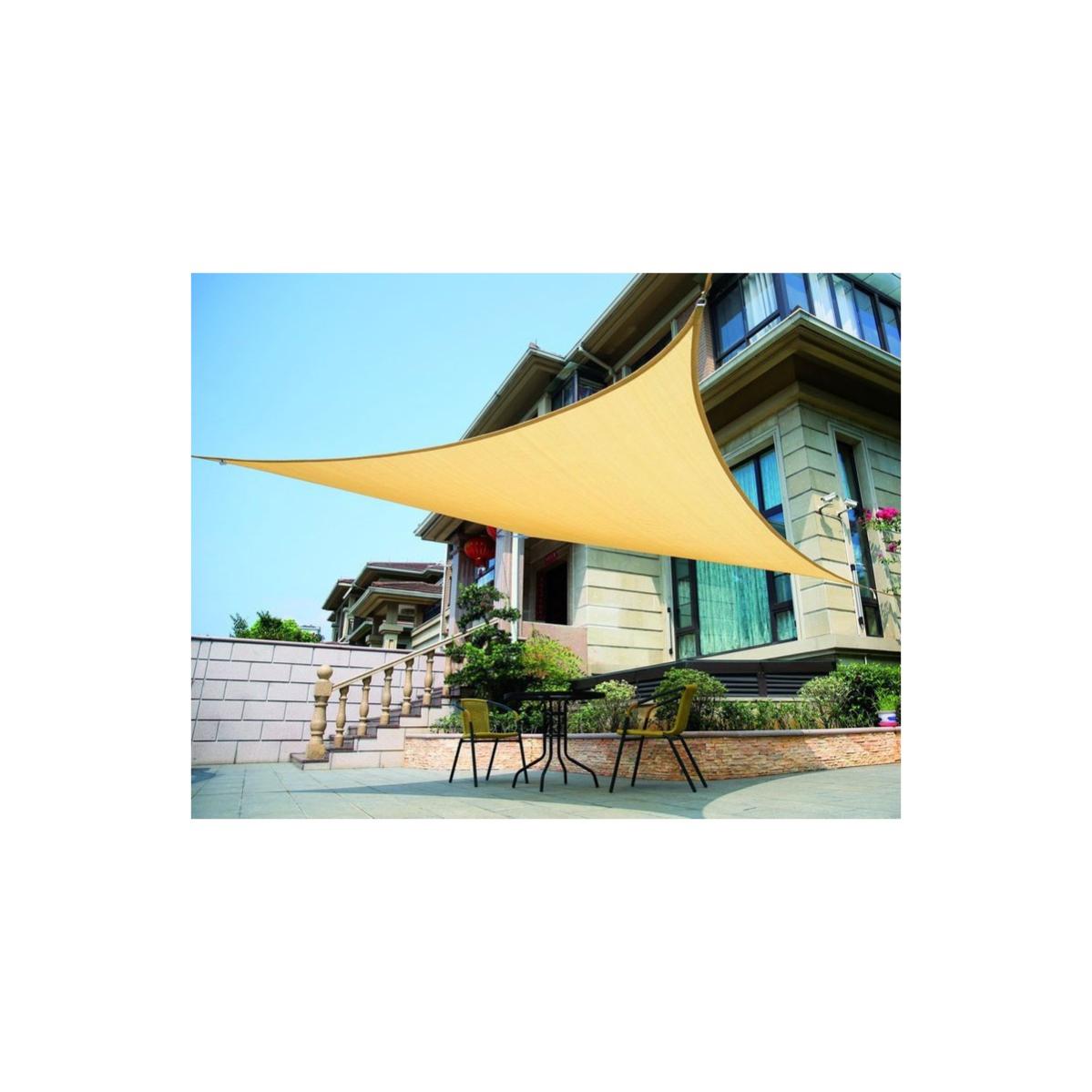 Tenda Velo Sole Triangolare 4x4x5.8m - Ombreggiante Giardino, Terrazza Con Protezione UV 30+ - Granito - Foto 4