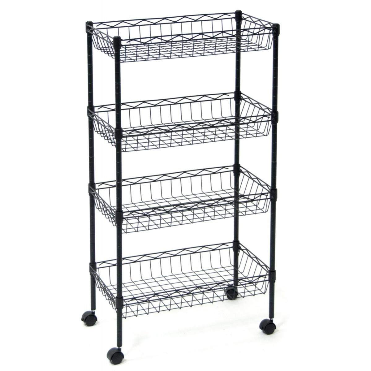 Scaffale Da Cucina Con Cesti - 90x40x83 Cm, Supporto Per Microonde, Salvaspazio, Colore Acero - Foto 6