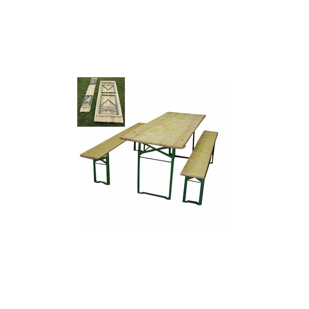 Set birreria pieghevole tavolo panche legno feste giardino sagre