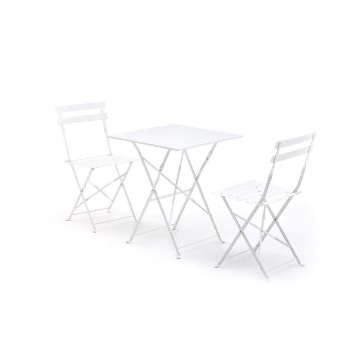 Set Di 2 Tavolini Pieghevoli Da Esterno 'Adige' | 50x45x43 Cm | Bianco, Nero O Verde | Per Balcone, Terrazzo, Campeggio