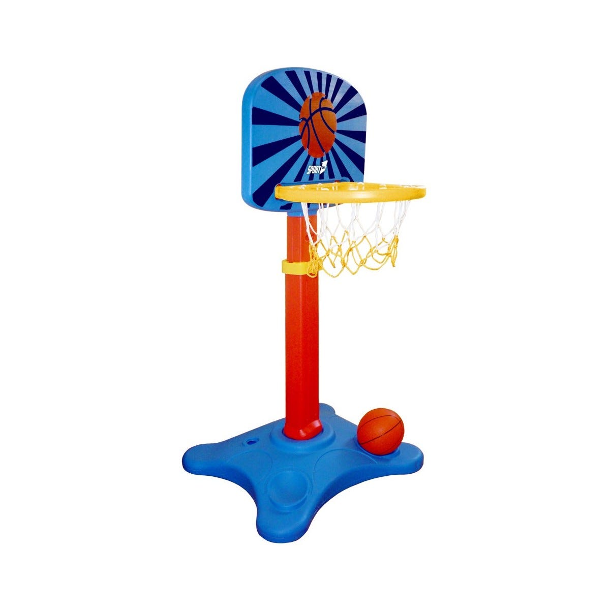 HOMCOM Canestro Basket per Bambini Portatile con Tabellone Bianco,  Piantana, 2 Ruote e Altezza Regolabile 216-261.5cm Piantana