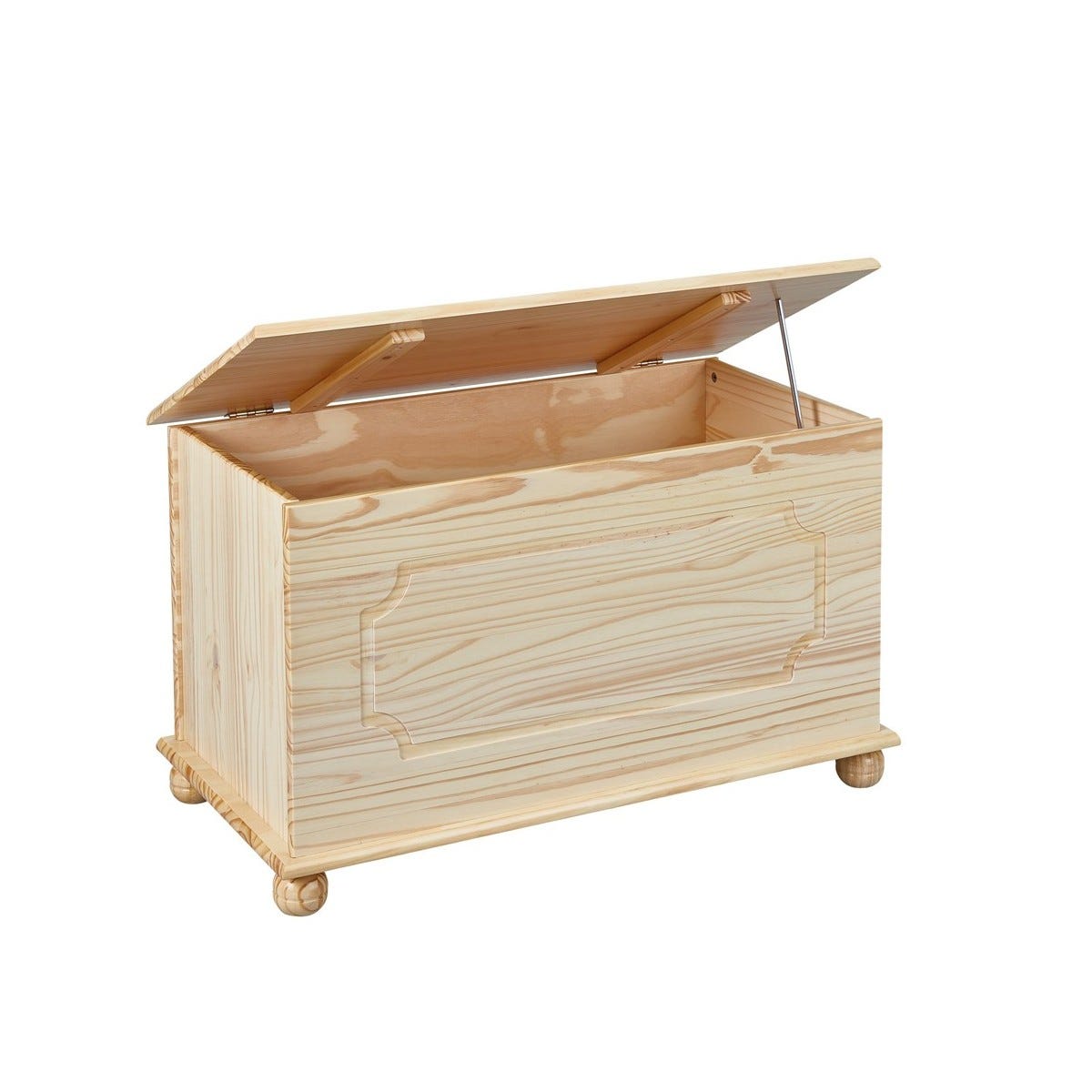 Baule cassetta contenitore da interno in legno di pino 54x50x58 cm Liv