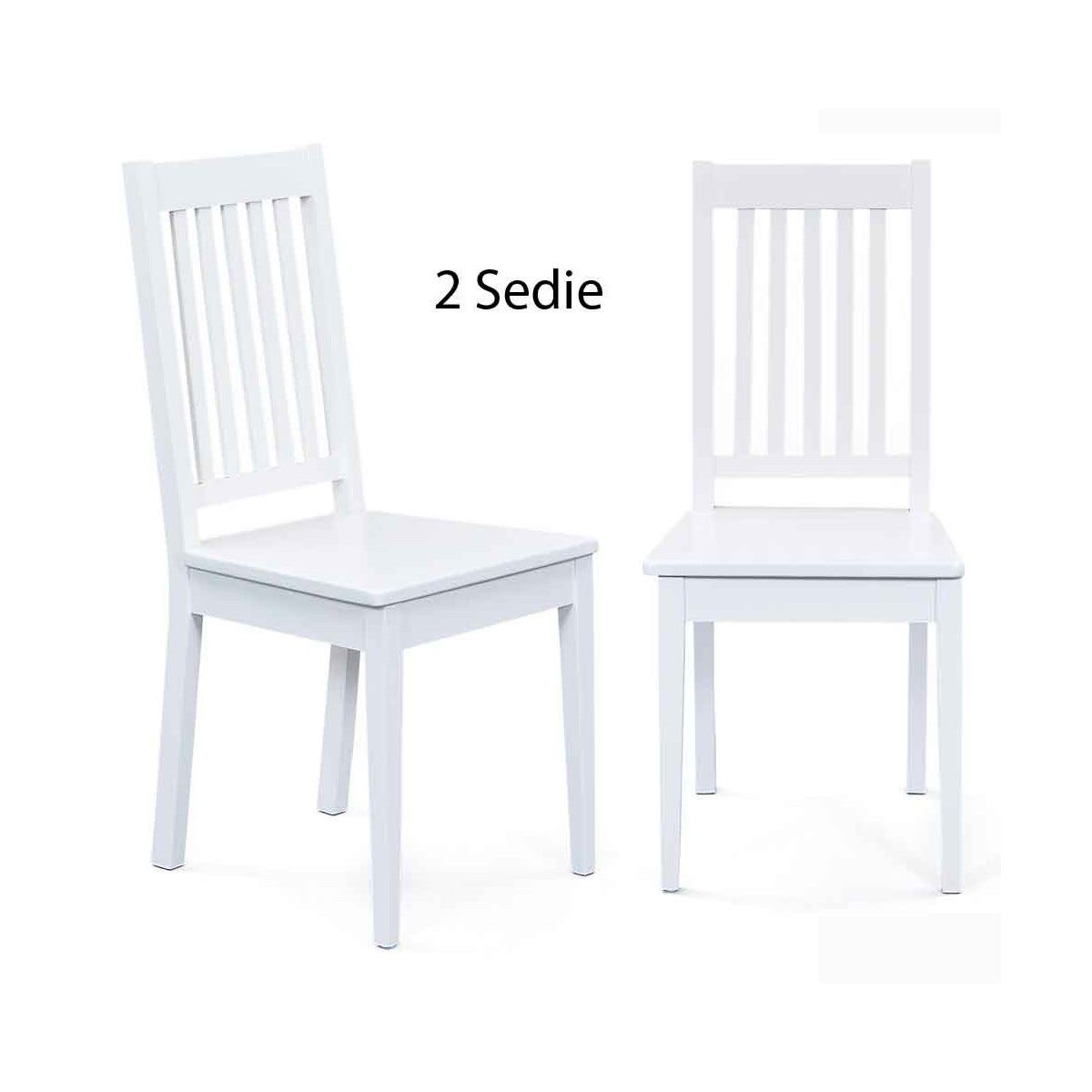 Eleganti robuste 2 bianche sedie in Pino massello per cucina e sala da  pranzo 90.71-21-DW, Sedie, Tavoli e Sedie, Mobili