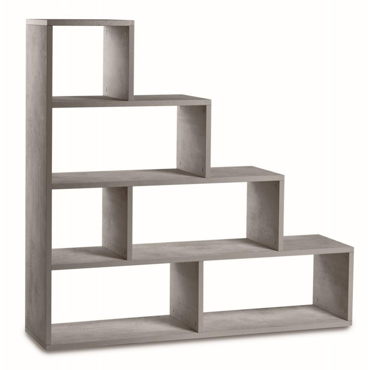 Libreria Bassa Core Con Anta - Moderna, Rovere E Grigio, 80x110x35 Cm, Made In Italy Per Soggiorno O Studio