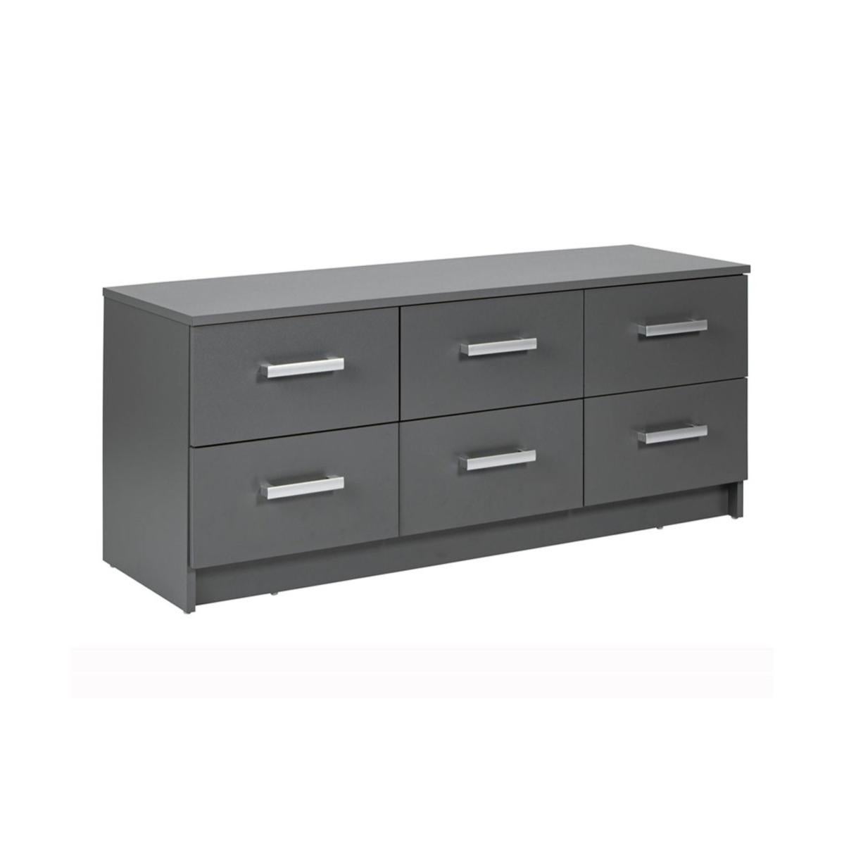 Tidyard Mobile TV Moderno Con 3 Cassetti - Legno Multistrato Grigio Sonoma - Dimensioni 150x36x30 Cm - Consolle Con Gambe In Ferro Per Soggiorno - 5
