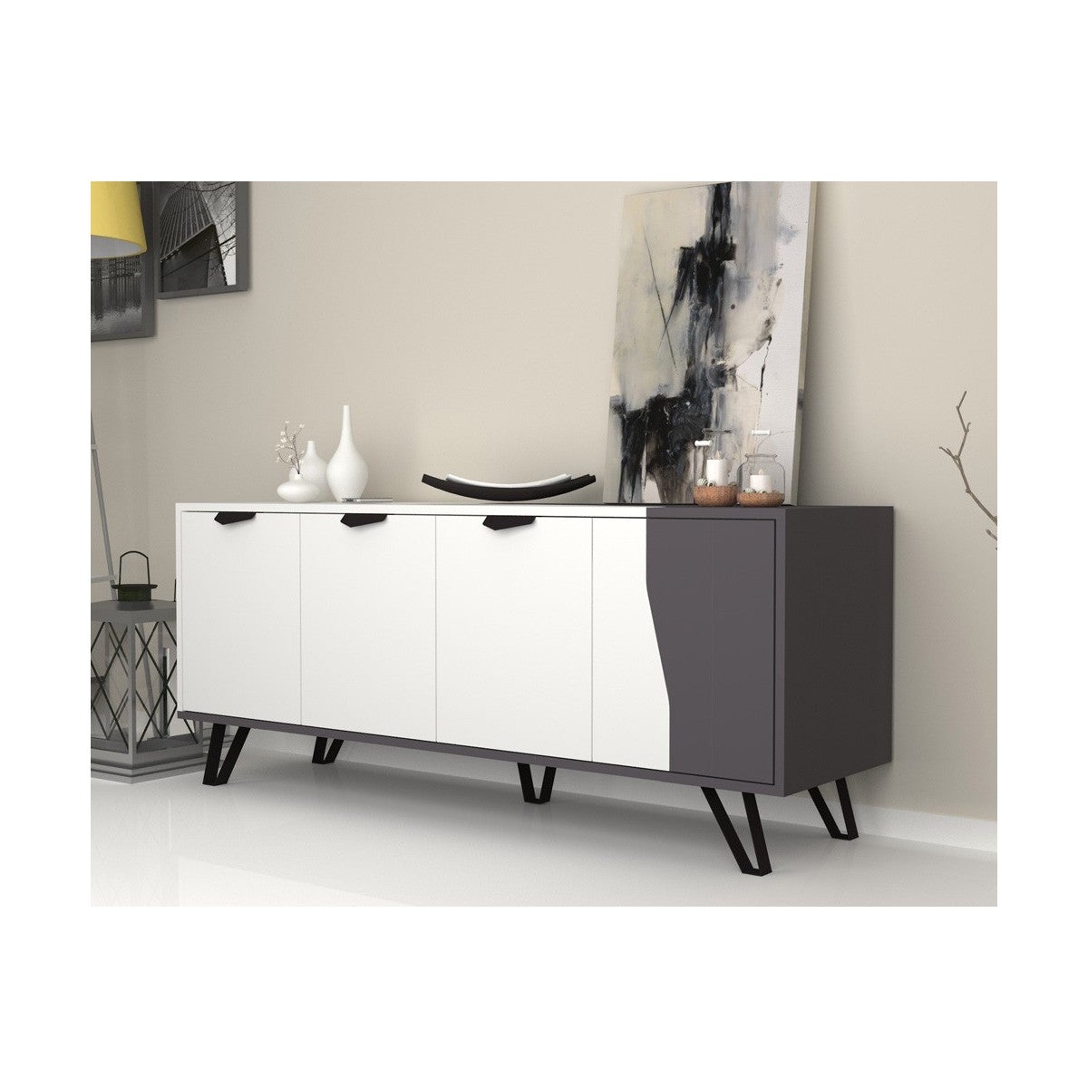 Credenza Madia Contenitore Mobile Porta Tv L 138 Moderno in Legno