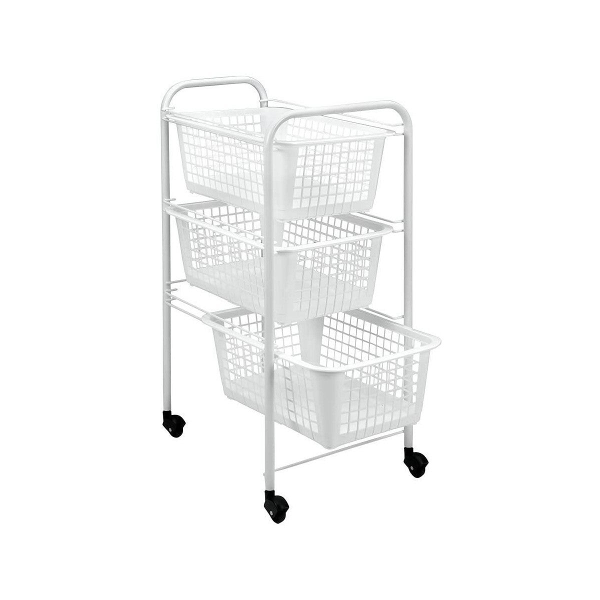 Carrello Organizer 3 Ripiani Scaffale con Ruote Cucina Bagno Ufficio  Scorrevole