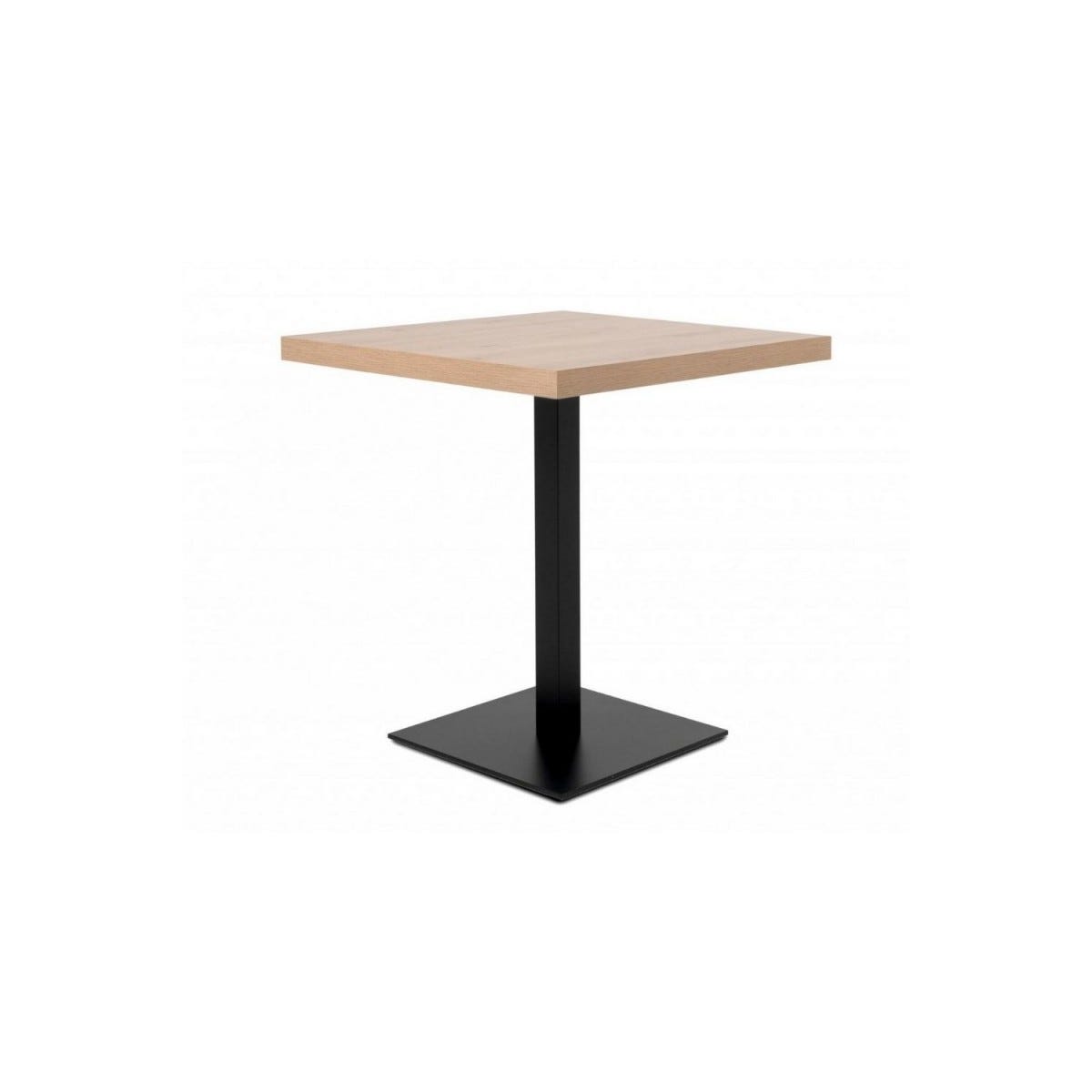 Tavolo Quadrato in Legno 70x70 Rovere con Base Nera da Cucina per Bar  Moderno
