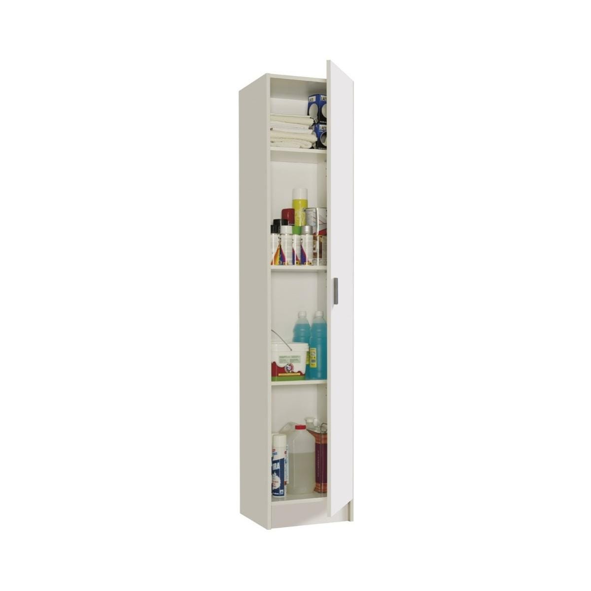 Good Living Armadio 2 Ante Bianco 70x34x189 Cm Con 4 Ripiani E Vano Porta Scope Good Living Armadio 2 Ante Bianco 70x34x189 Cm Con 4 Ripiani E Vano Porta Scope