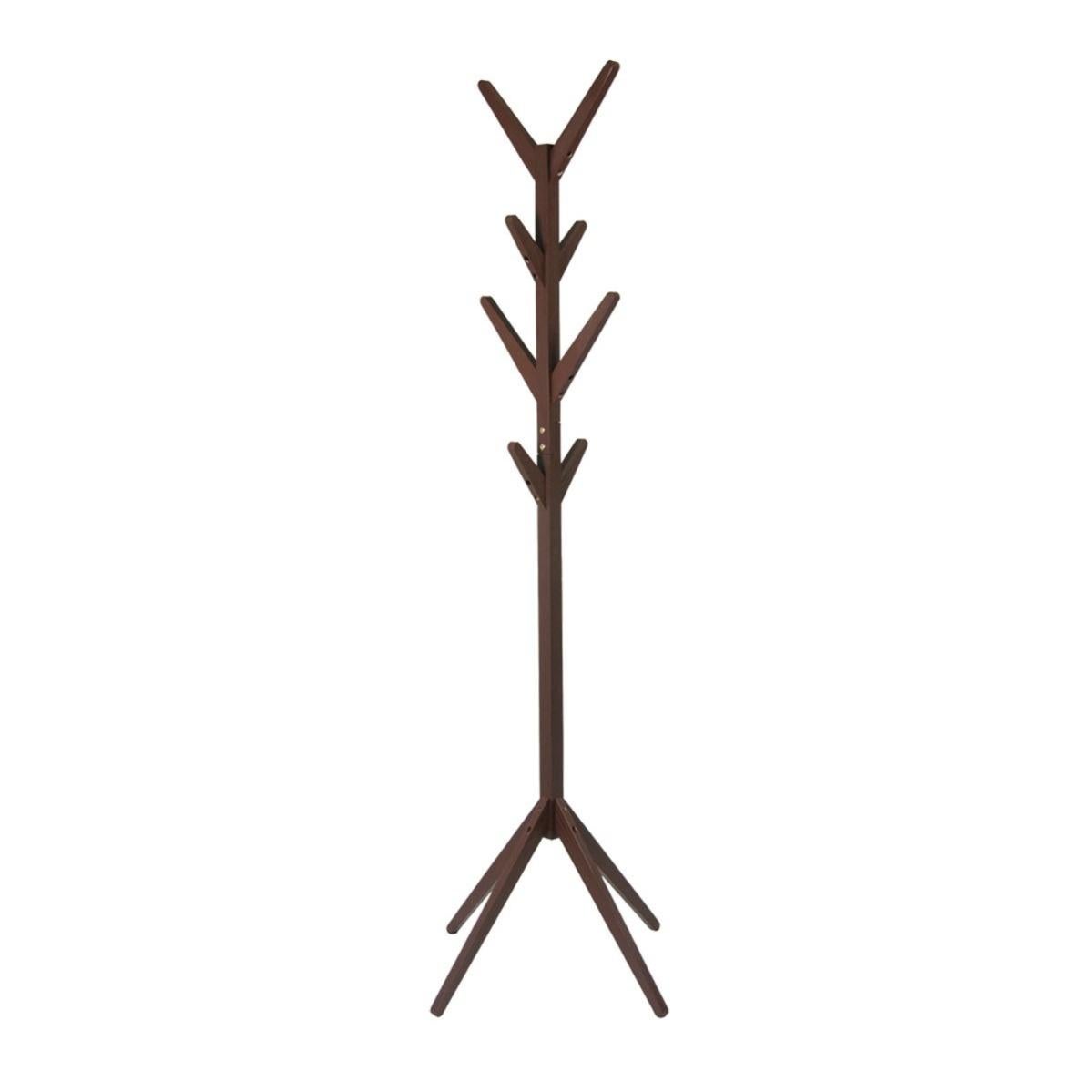 Appendiabiti Da Terra GIZNXBA A Forma Di Albero, In Legno Naturale 176 Cm, Con Porta Scarpe E Ripiani, Angolare Salvaspazio Per Ingresso E Corridoio - 2