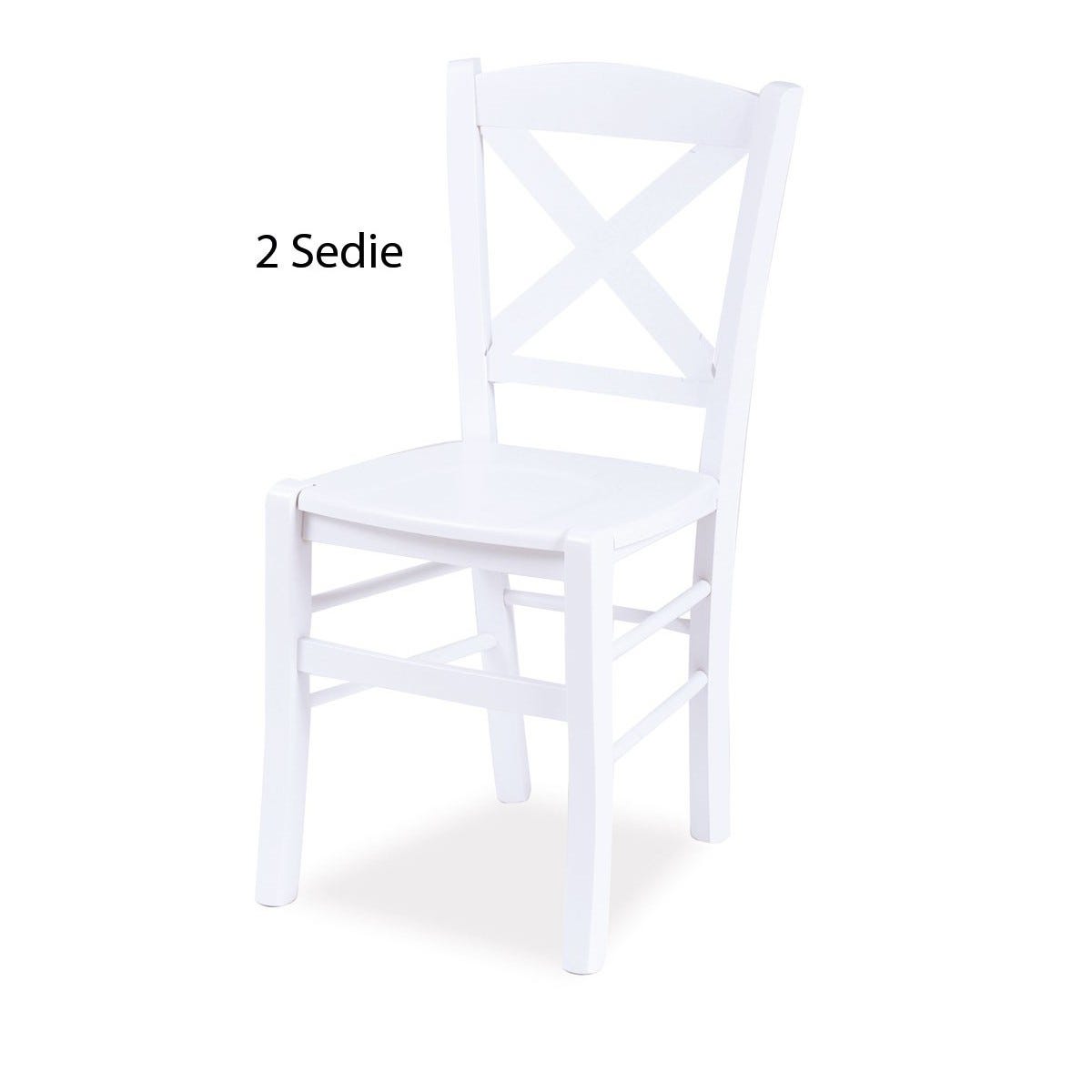 Set di 2/4/6 sedie per sala da pranzo, bianche, sedie da cucina, legno di
