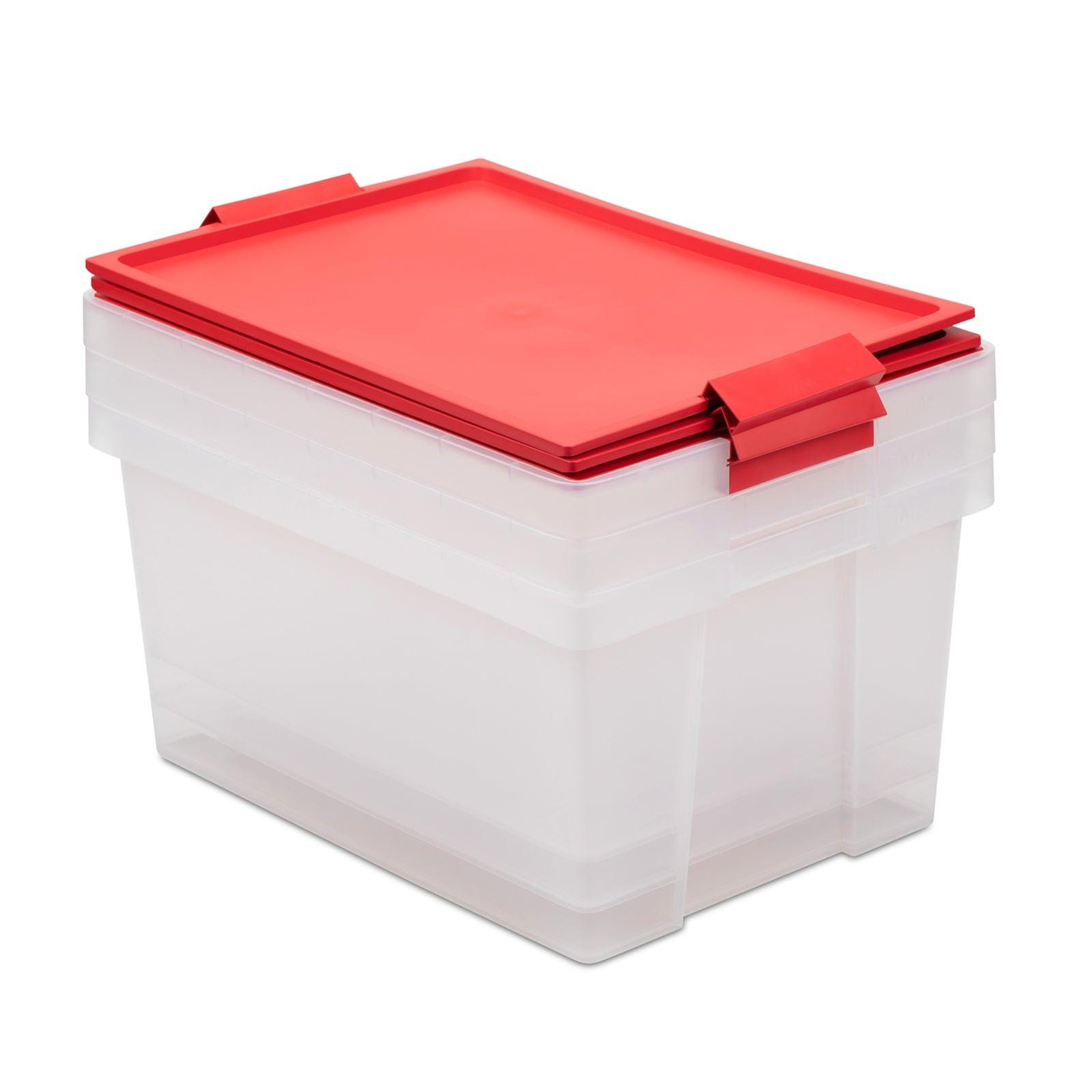 Lot de 3 boites en cartons rectangulaire rouge avec noeud Lot de 3 boites en cartons rectangulaire rouge avec noeud