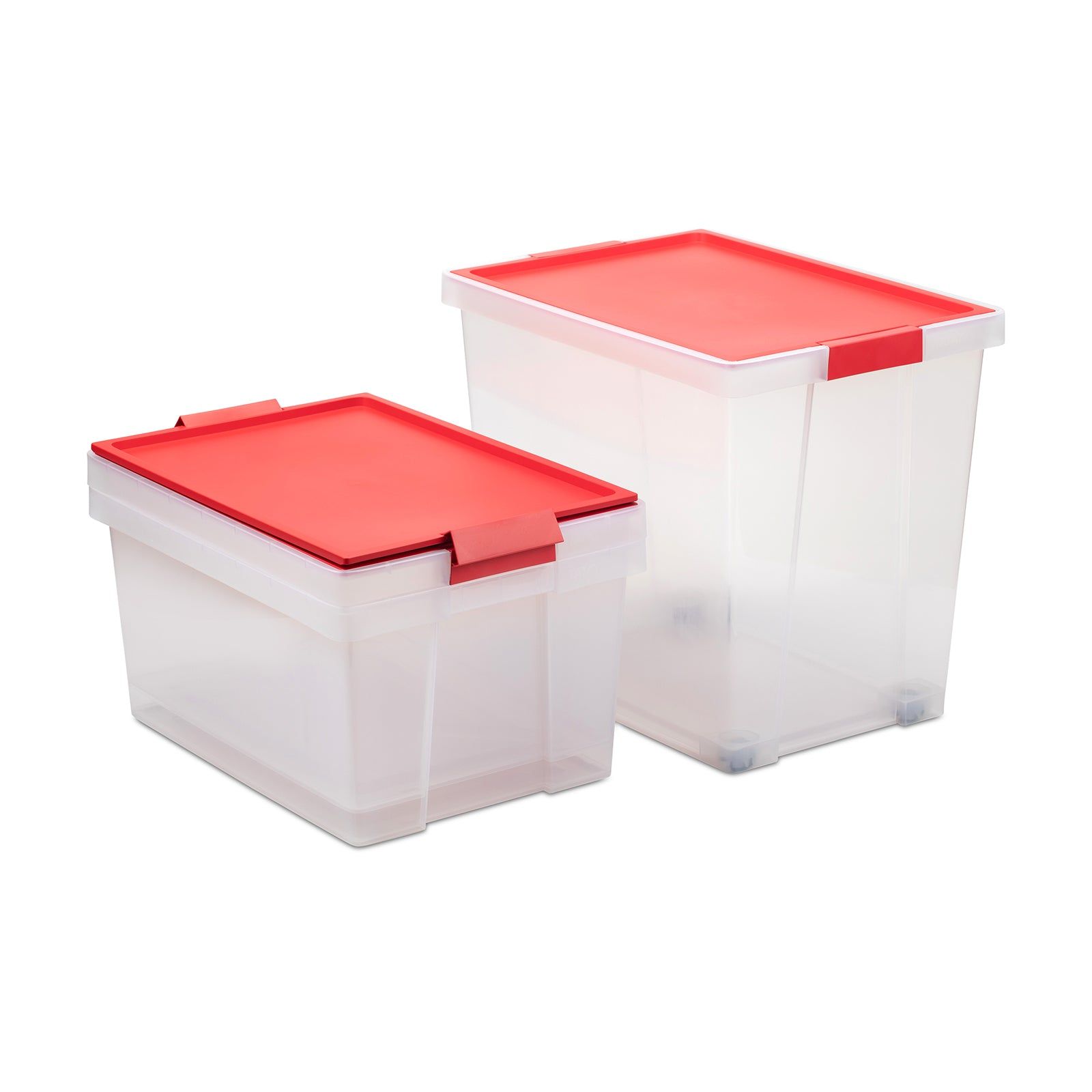 TATAY Set 3 Cajas de Ordenacion Multiusos Grandes 100 Reciclables. Tapa Abatible. Rojo Leroy Merlin
