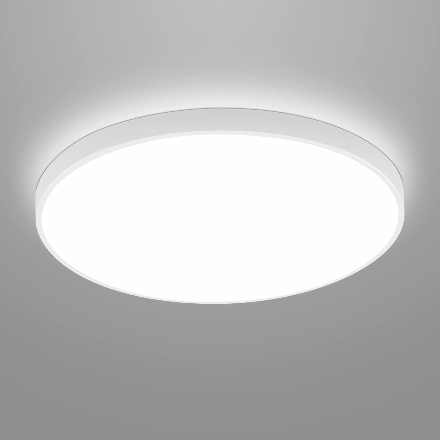 Plafonnier rond moderne blanc 60 cm avec éclairage LED pour chauffer - Flat