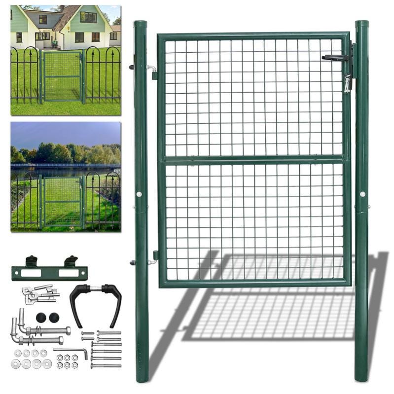 Portillon de jardin en acier galvanisé 1 battant Barre diagonale droit | fr Portillon de jardin en acier galvanisé 1 battant Barre diagonale droit | fr