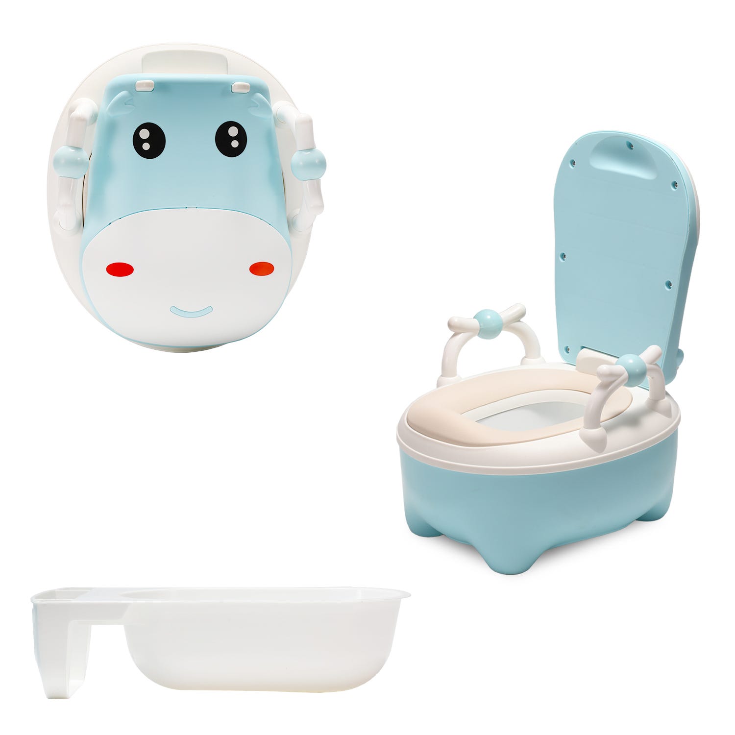 Pot pour enfants pot bébé pot d'apprentissage pot anti-éclaboussures  entraîneur de toilette pour enfants bleu