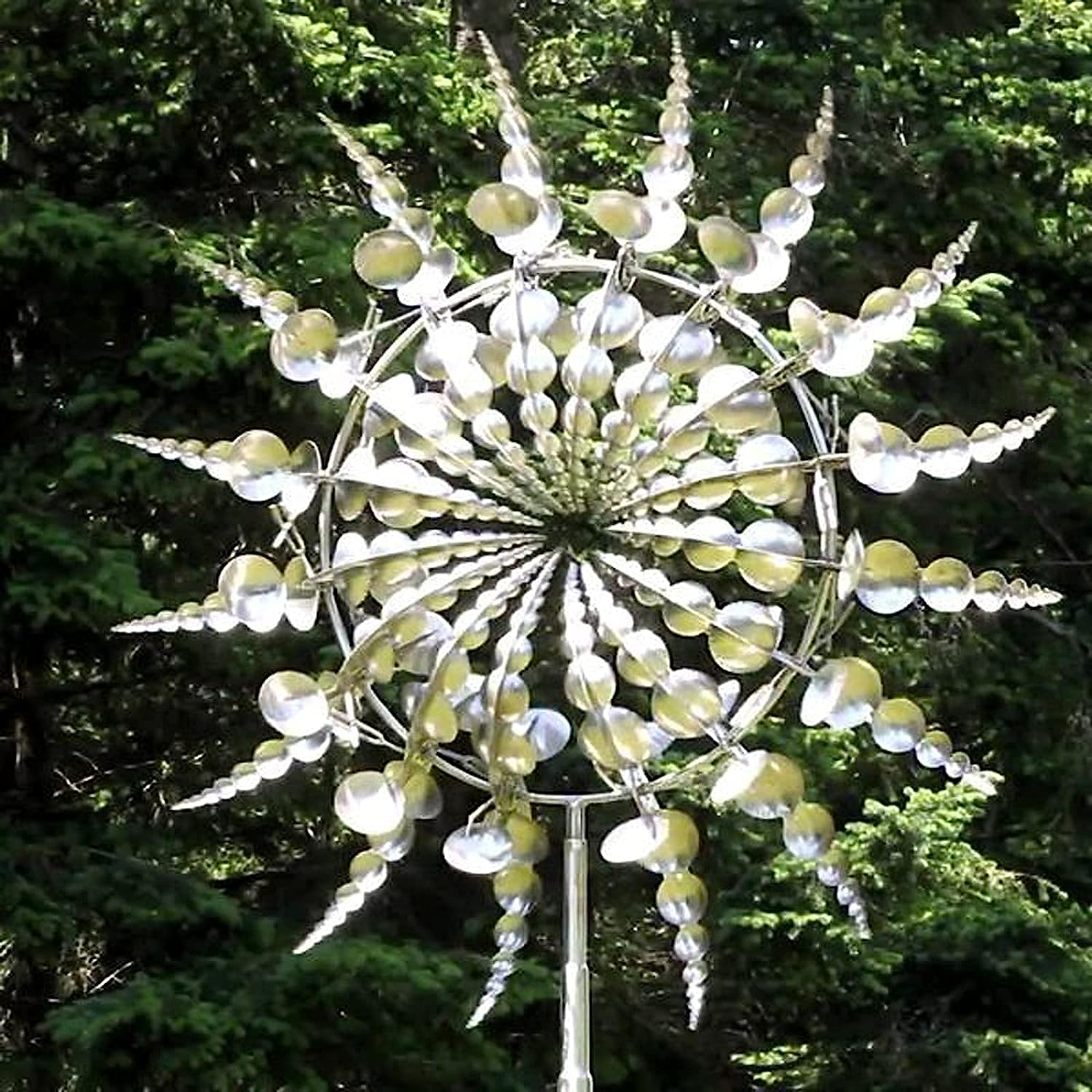 Moulin à vent magique en métal, sculpture cinétique en 3D, éolienne solaire  pour le jardin et le patio, 12 pouces