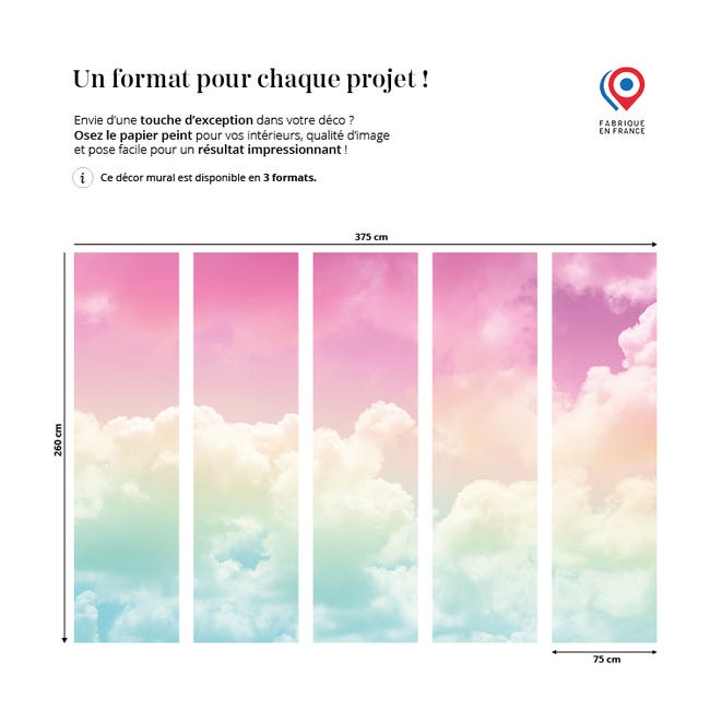 Papier peint nuage pastel  Multi-color – LePapierPeint