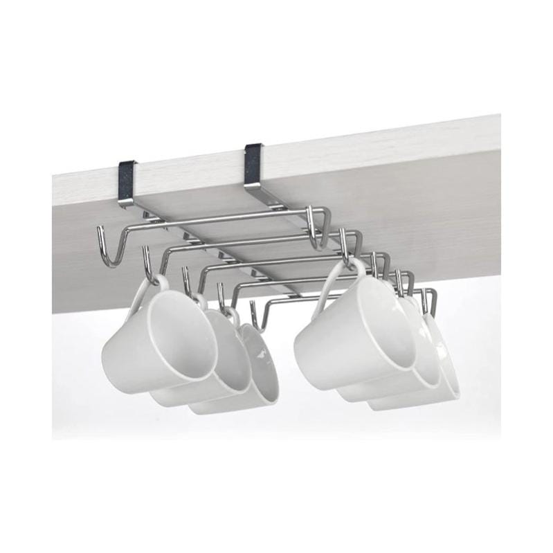 Colgador para 10 Tazas Acero Cromado. Leroy Merlin