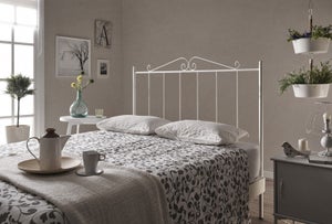 Cabecero Cama De Forja Nova, Resistente, Individual O Matrimonio. (color:  Blanco - Tamaño: 135 Cm)