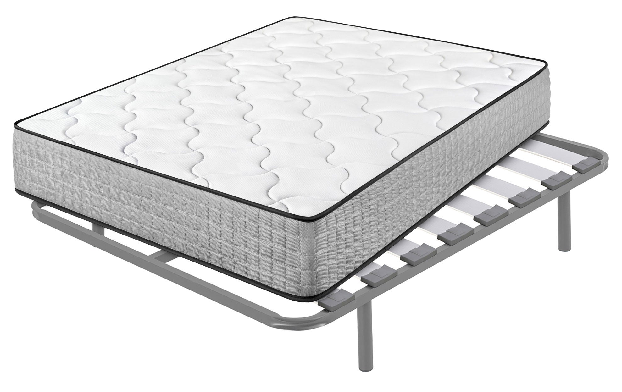 Colchón viscoelástico top dream + somier hermes con 5 patas de 25 cm | medidas: 105x190 cm